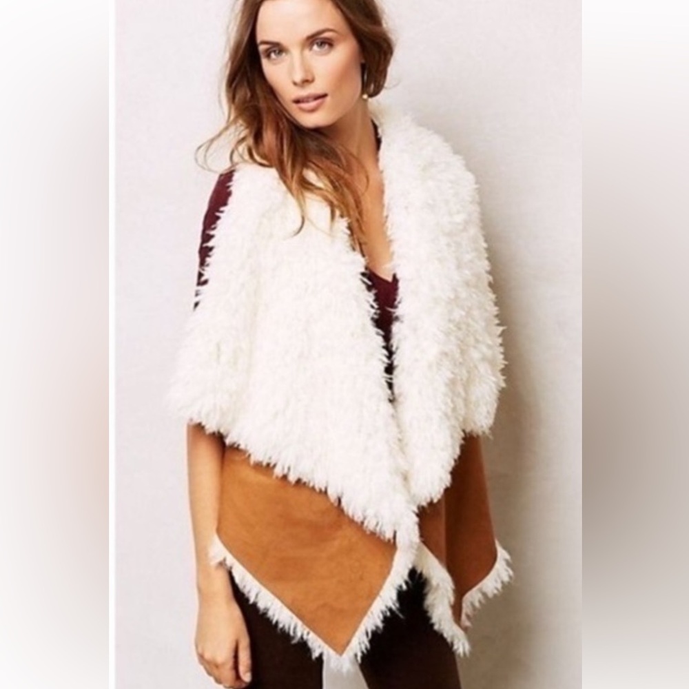 Elevenses Anthropologie Unrealfur Vest. Medium